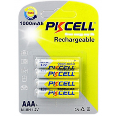 Аккумулятор PKCELL 1.2V AAA 1000mAh NiMH Rechargeable Battery, 4 штуки в блистере цена за блистер