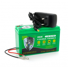 Аккумуляторная батарея литиевая 12 V 21A с элементами Li-ion 18650 (150X65X94) вес 1162 грамм + зарядное устройство 12,6V 2A