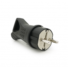 Вилка с заземлением, 16A 250V, IP44 0003, Black