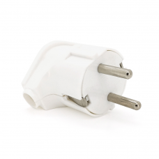 Вилка с заземлением угловая, 16A 250V, A105, White