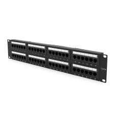 Патч-панель 48 порта UTP DUAL кат 5Е 19" 2U не экранированная черная