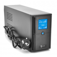 ДБЖ Ritar E-RTM600 (360W) ELF-D, LCD, AVR, 2st, 2xSCHUKO socket, 1x12V7Ah, metal Case.