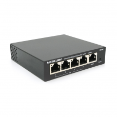 Коммутатор POE 48V Mercury S105P 4 портов POE + 1 порт Ethernet (Uplink ) 10 / 100 Мбит / сек, БП в комплекте, BOX
