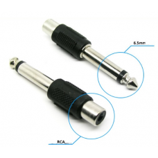 Переходник Jack 6.3 (папа) / RCA (мама) Mono, Black, пластик