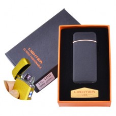 Электроимпульсная зажигалка в подарочной коробке Lighter HL-109 Black матовая