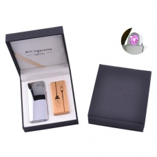 Электроимпульсная зажигалка в подарочной коробке Arc Cigarette HL-107 Silver