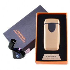 Электроимпульсная зажигалка в подарочной коробке Lighter HL-112 Gold