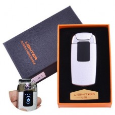 Электроимпульсная зажигалка в подарочной упаковке Lighter HL-41 White
