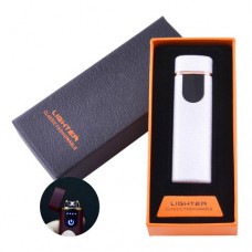 Электроимпульсная зажигалка в подарочной коробке LIGHTER HL-70 White
