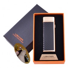 Электроимпульсная зажигалка в подарочной коробке LIGHTER HL-128 Gold