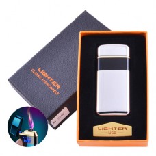 Электроимпульсная зажигалка в подарочной коробке Lighter 5006 Silver
