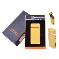 Электроимпульсная зажигалка в подарочной коробке Lighter HL-104 Gold