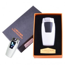 Электроимпульсная зажигалка в подарочной коробке Лев HL-106 White