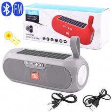 Bluetooth-колонка TG182, speakerphone, радио, PowerBank, часы, солнечная батарея, grey