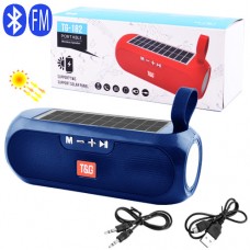 Bluetooth-колонка TG182, speakerphone, радио, PowerBank, часы, солнечная батарея, blue