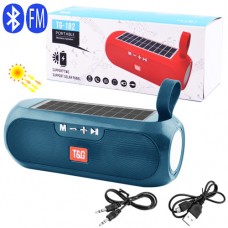 Bluetooth-колонка TG182, speakerphone, радио, PowerBank, часы, солнечная батарея, aquamarine