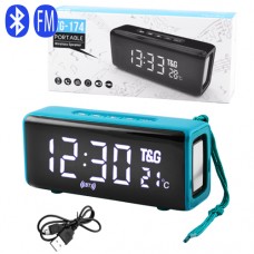 Bluetooth-колонка TG174, speakerphone, радио, PowerBank, часы, термометр, peacock