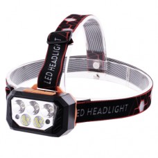 Фонарь налобный BL-SQ-870-3хP30+6хSMD, ЗУ micro USB, датчик движения, встроенный аккумулятор