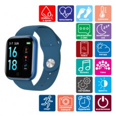 Smart Watch T80S, два браслета, температура тела, давление, оксиметр, blue