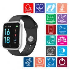 Smart Watch T80S, два браслета, температура тела, давление, оксиметр, silver