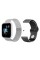 Smart Watch T80S, два браслета, температура тела, давление, оксиметр, silver