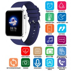 Smart Watch Mi5 pro, Sim card + камера, температура, blue