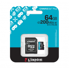 Карта пам'яті Kingston Canvas GO! Plus microSDHC Class 10 UHS-I U3(R200MB / s), 64GB