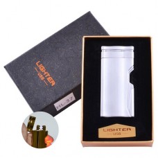Электроимпульсная зажигалка в подарочной упаковке Lighter HL-37 Silver