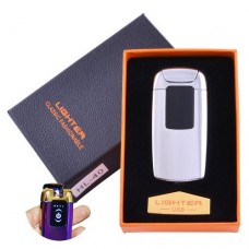 Электроимпульсная зажигалка в подарочной упаковке Lighter HL-40 Silver