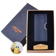Электроимпульсная зажигалка в подарочной упаковке Lighter HL-38 Black