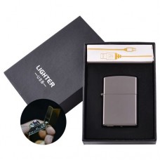 Электроимпульсная зажигалка в подарочной упаковке Lighter HL-6 Black